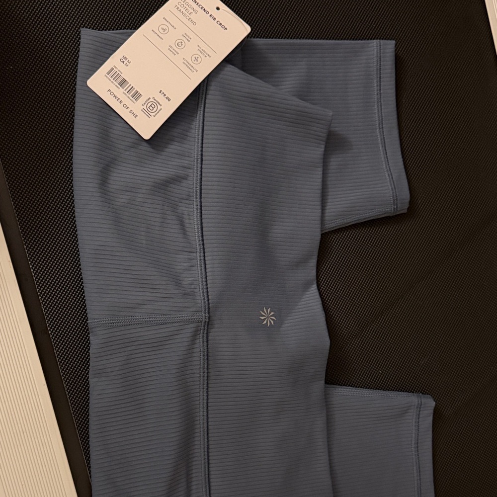 Athleta Blue Ribbed Leggings